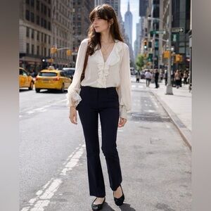 Old Navy Women's Pants High Rise Pixie Size 0 Smooth Pockets Navy Blue